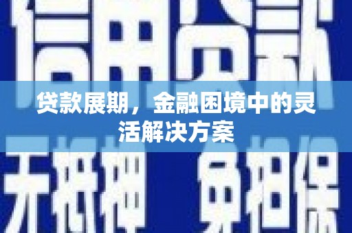 杉林贷款展期，金融困境中的灵活解决方案