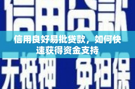 杉林信用良好易批贷款，如何快速获得资金支持